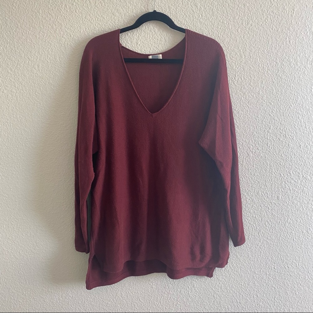 Burgundy Tunic Sweater